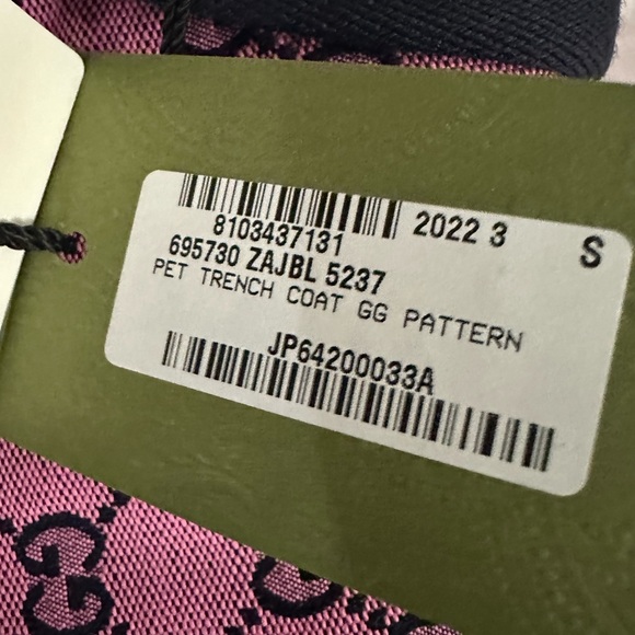 New Authentic Gucci Pink GG Monogram Dog Clothes Trench Coat - Picture 8 of 9